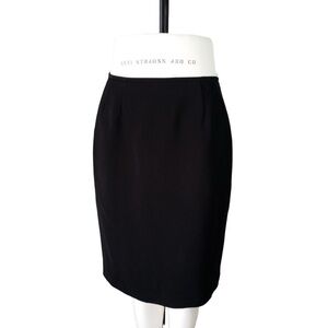 Tahari Career Professional Black Pencil Skirt